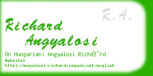 richard angyalosi business card
